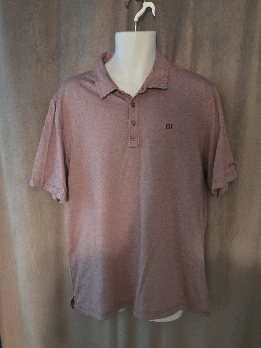 Travis Mathew XL Mauve Short-Sleeve Polo